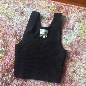 Aritzia black ribbed cropped tank
